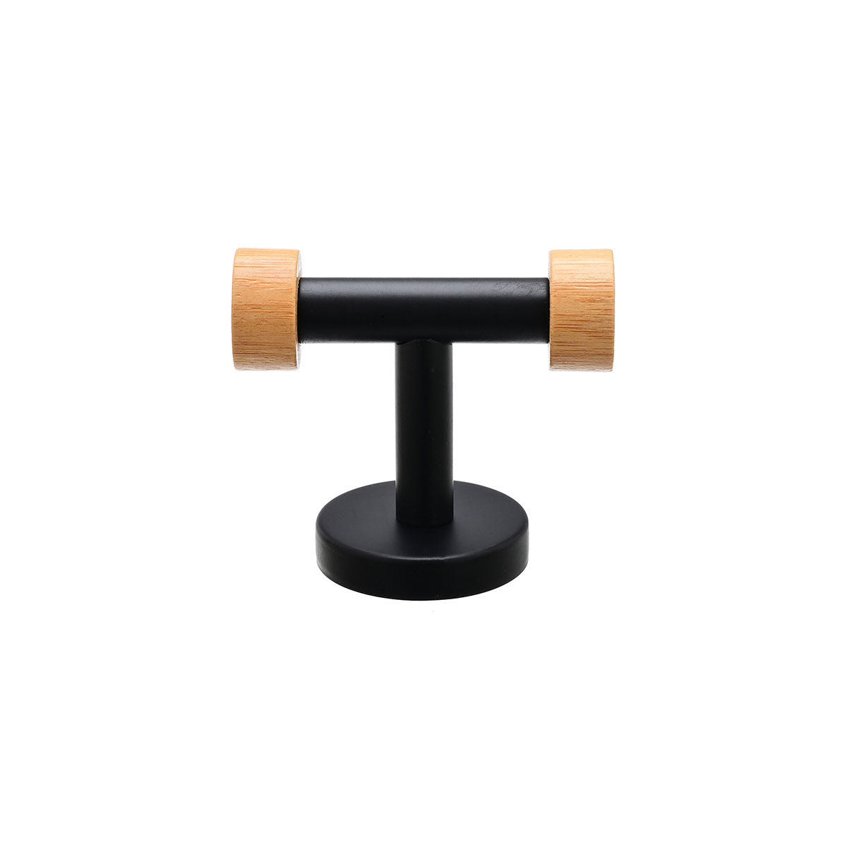 Estia Κρεμάστρα Επιτοίχια Bamboo Essentials Διπλή Μεταλλική Μαύρη