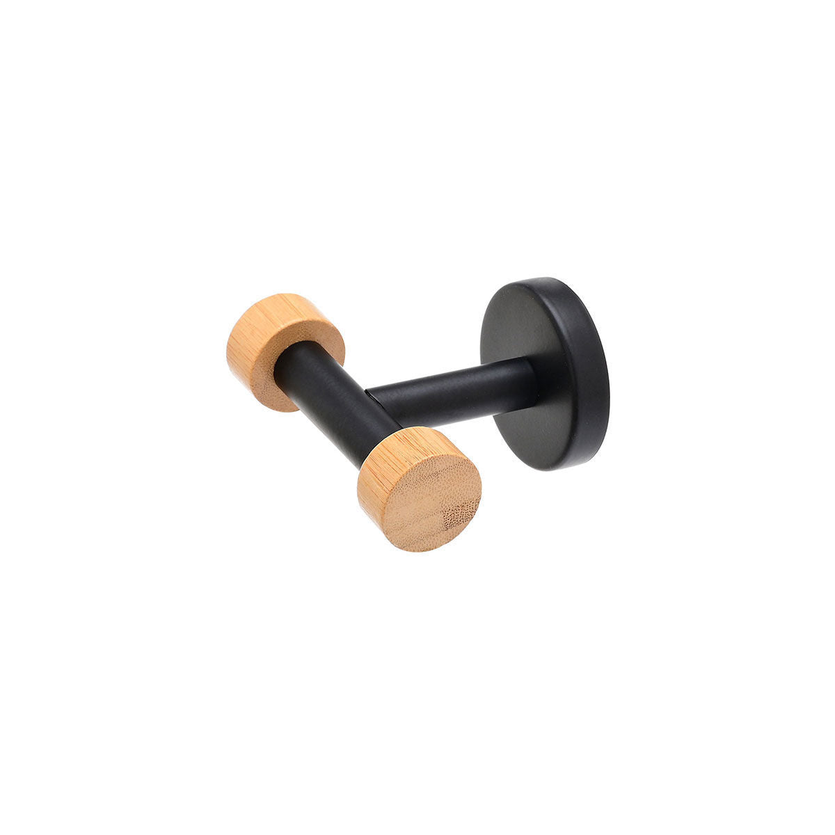 Estia Κρεμάστρα Επιτοίχια Bamboo Essentials Διπλή Μεταλλική Μαύρη