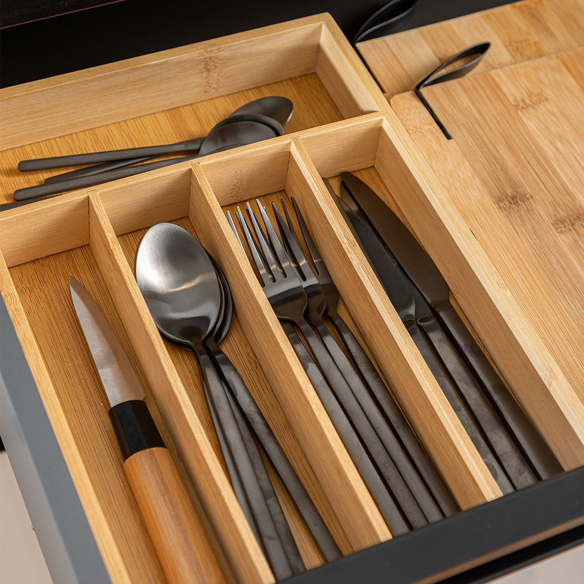 Estia Θήκη Συρταριού για Μαχαιροπίρουνα Bamboo Essentials 5 Θέσεων - 33 x 23 x 4.5 εκ