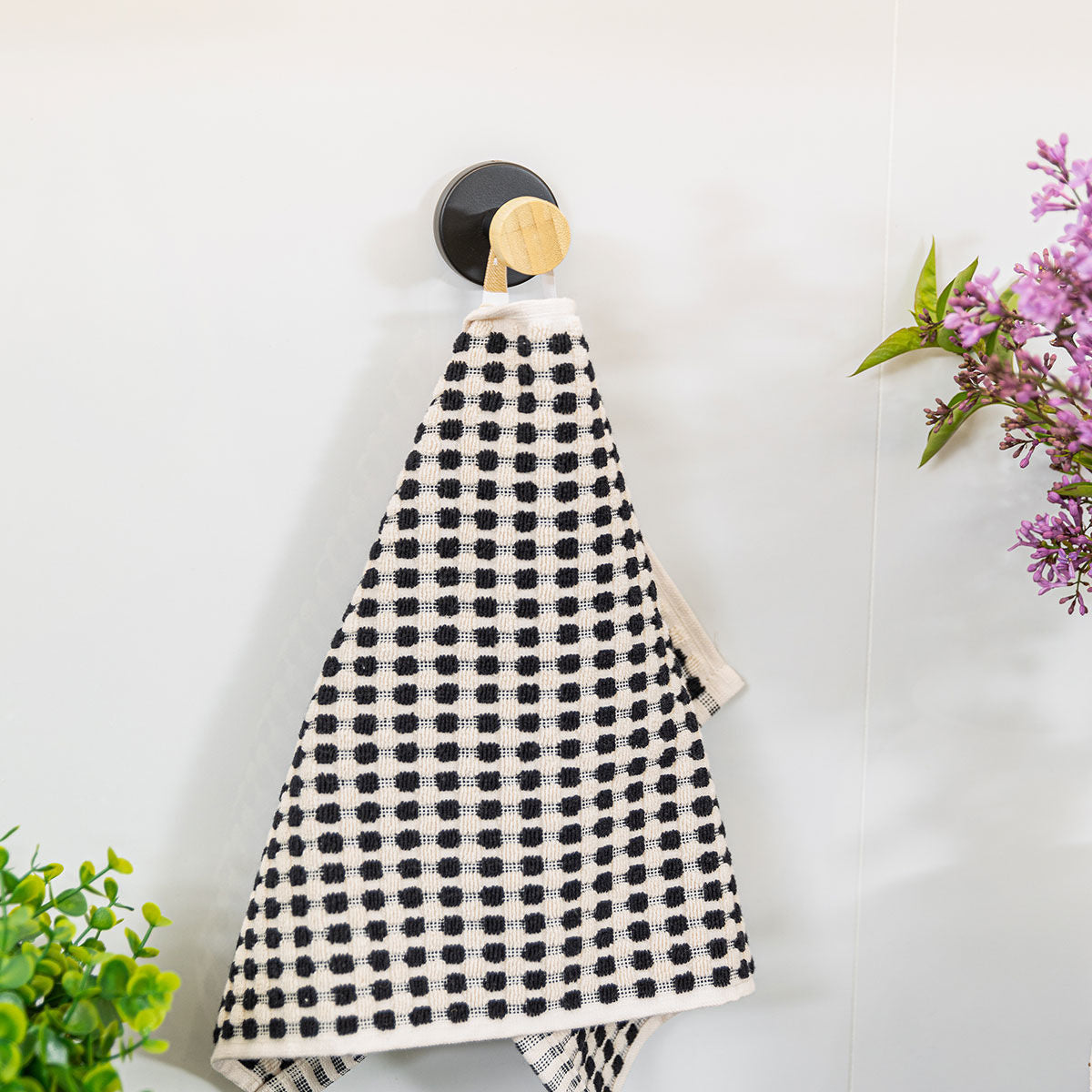 Estia Κρεμάστρα Επιτοίχια Bamboo Essentials Μονή Μεταλλική Μαύρη