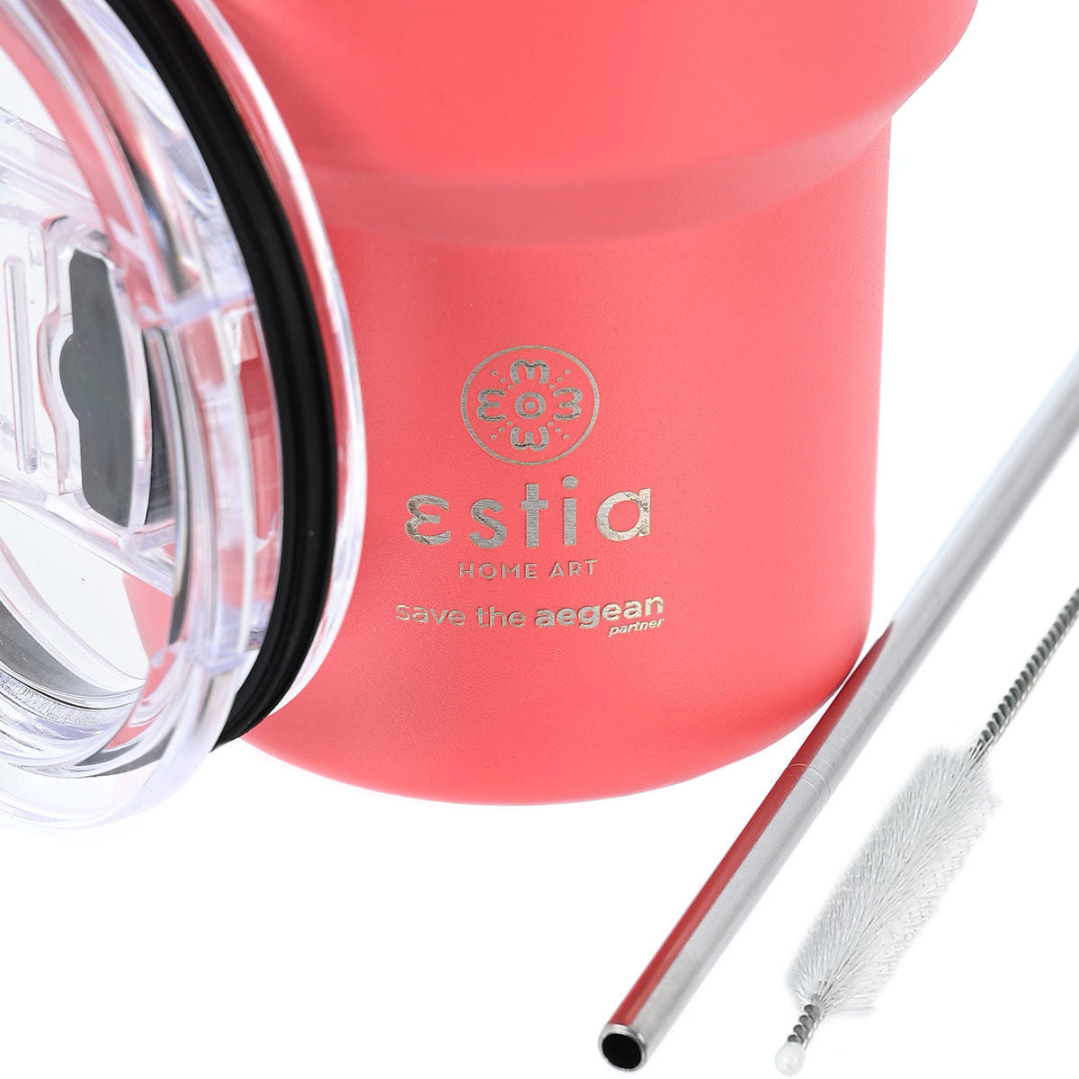 Estia Coffee Mug Lite Save The Aegean Ποτήρι Θερμός με Καλαμάκι - 400ml