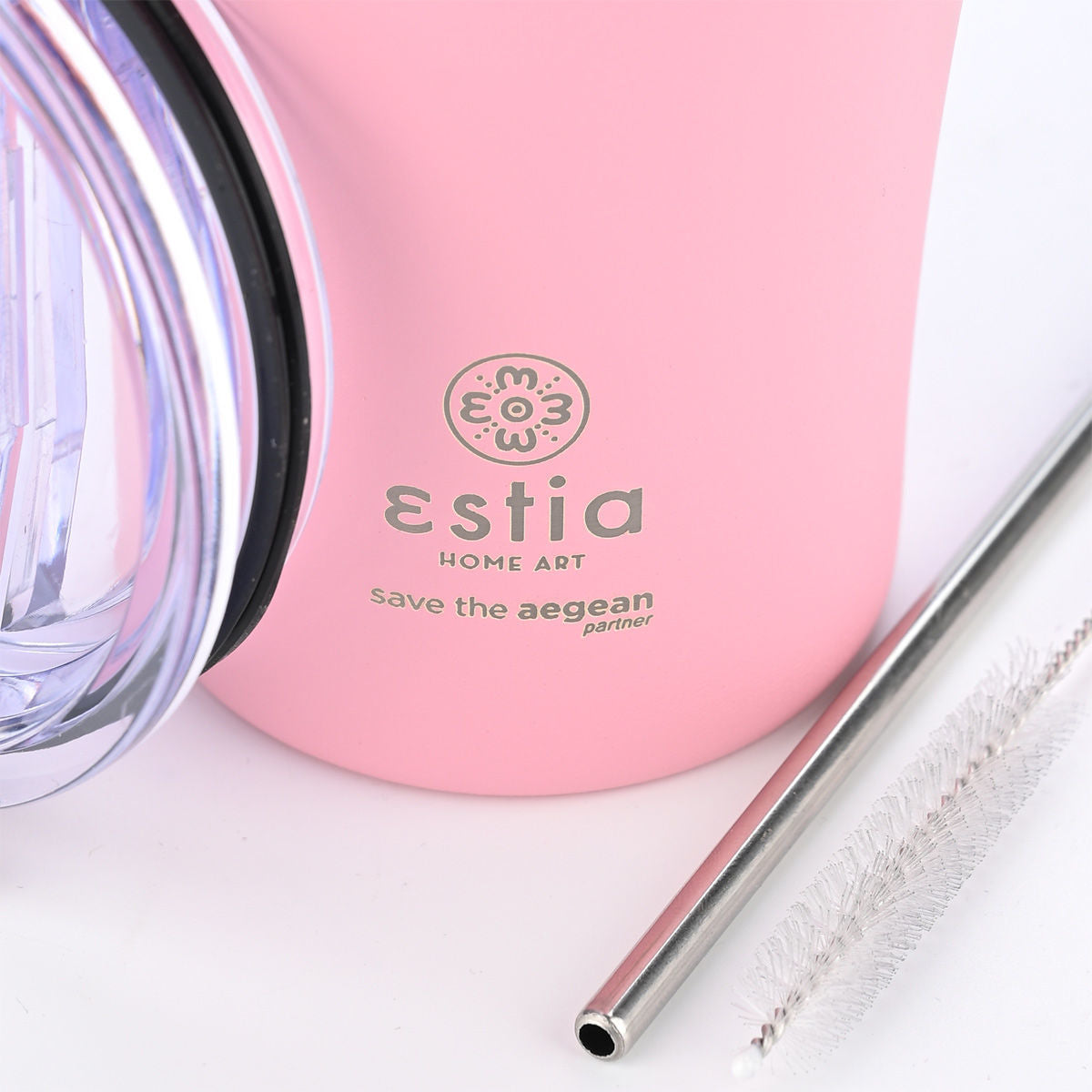 Estia Coffee Mug Save The Aegean Ποτήρι Θερμός με Καλαμάκι - 500ml