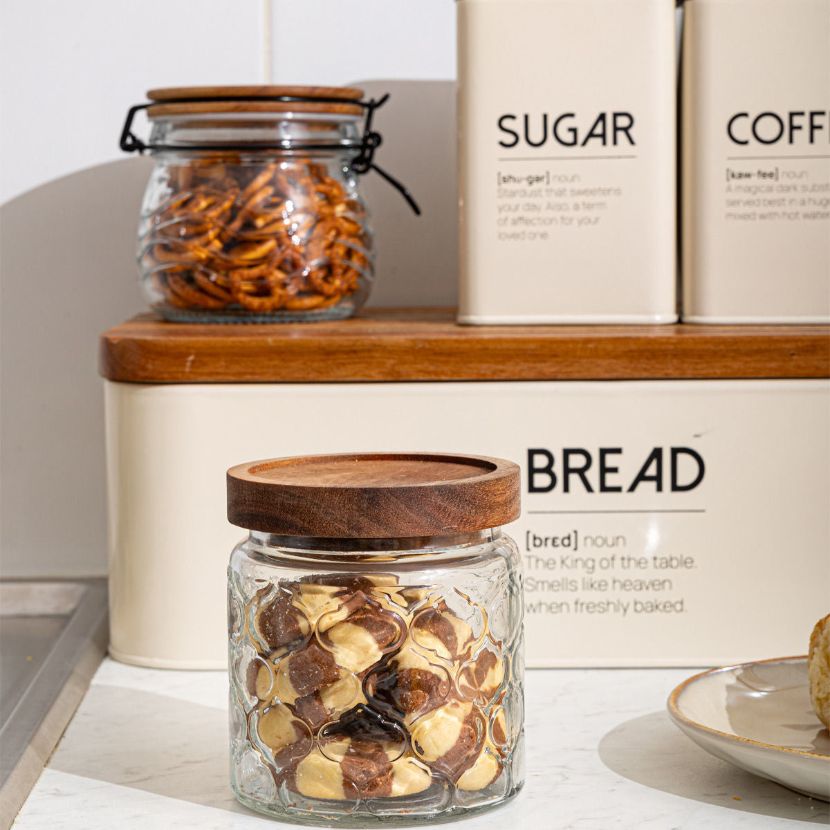 Estia Δοχείο Αποθήκευσης Allure Γυάλινο Ανάγλυφο - 700ml