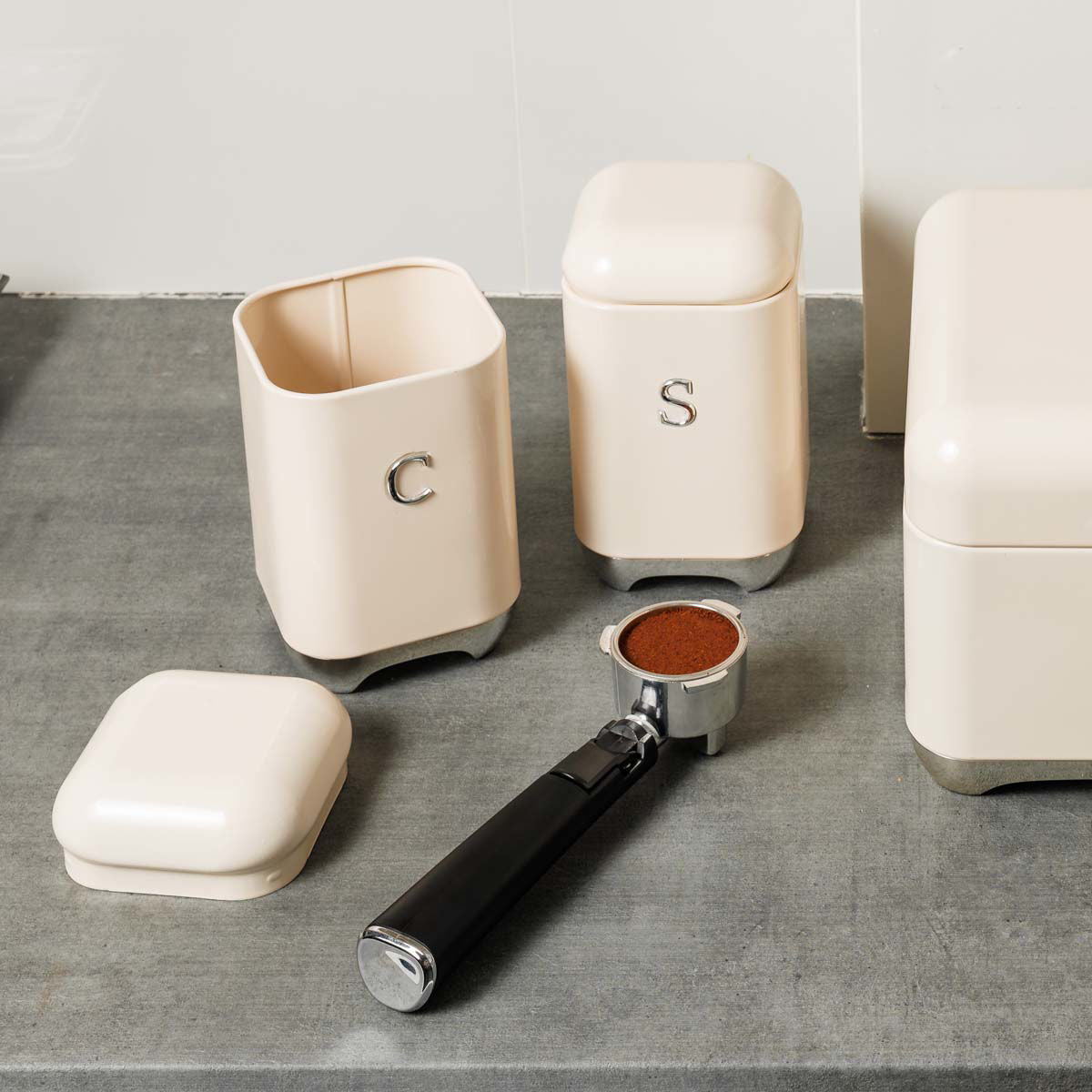 Estia Δοχείο για Καφέ Epoque Μεταλλικό 11x18.8cm Κρεμ