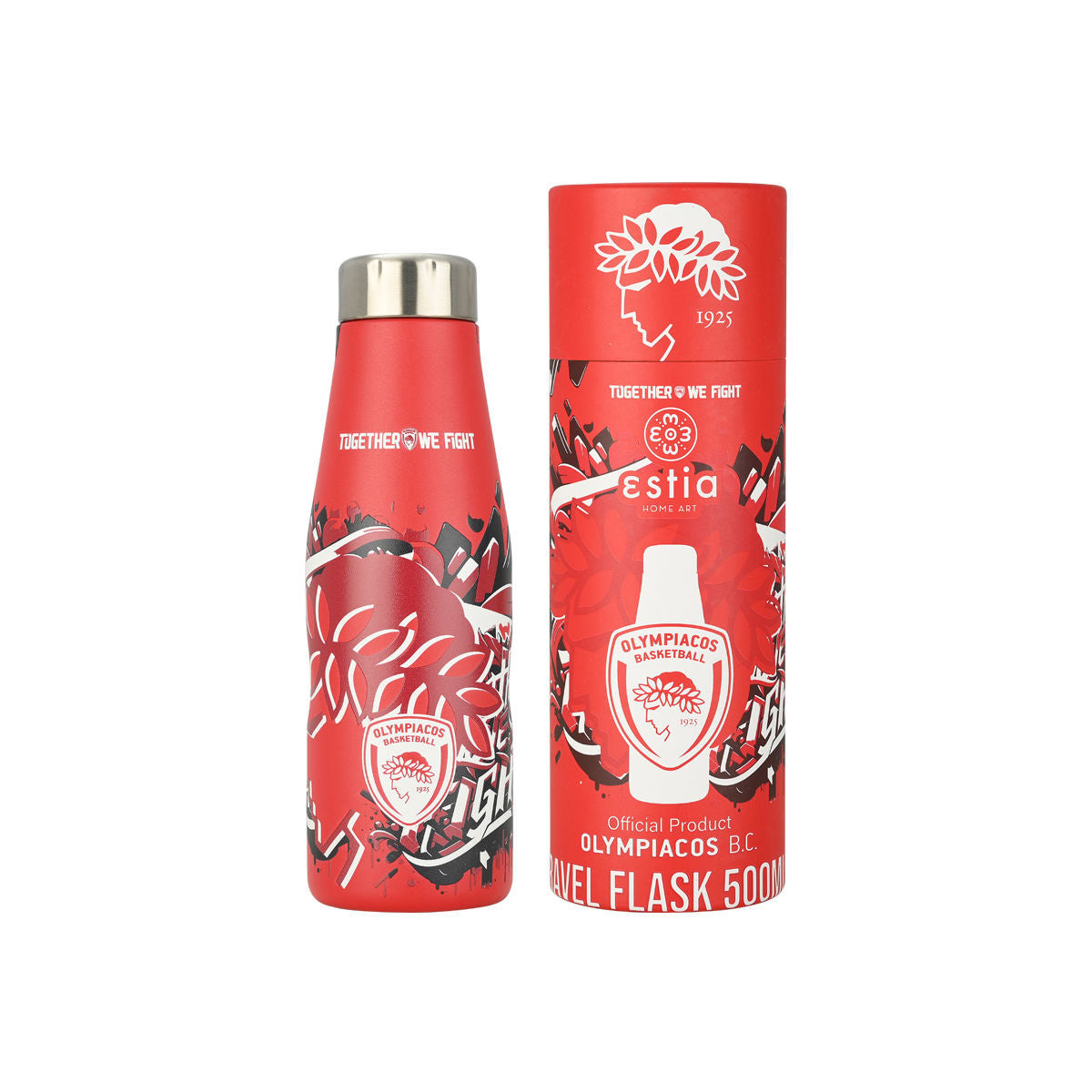Estia Θερμός Travel Flask OLYMPIACOS BC Edition TOGETHER WE FIGHT - 500ml