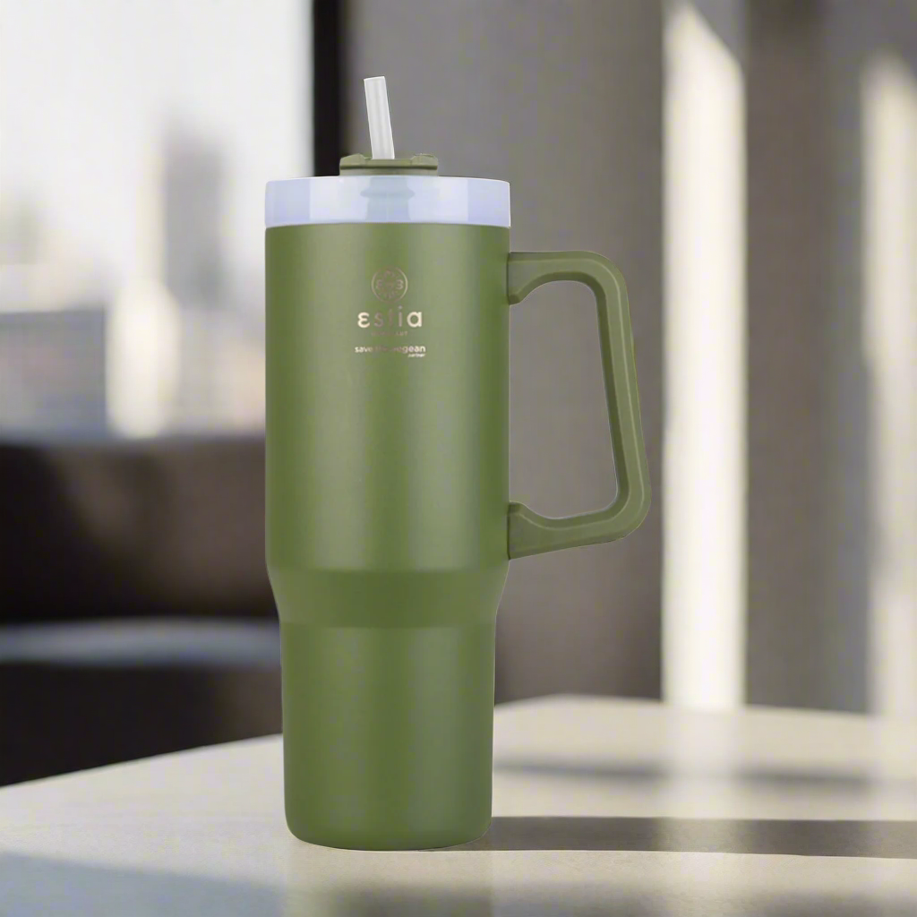 Estia Straw Tumbler XL Save The Aegean Ποτήρι Θερμός με Καλαμάκι - 900ml