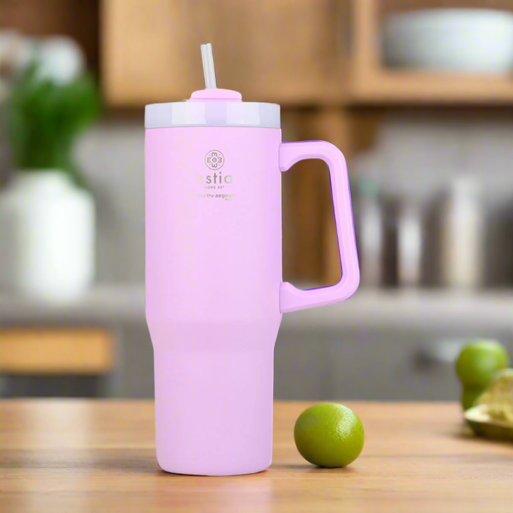 Estia Straw Tumbler XL Save The Aegean Ποτήρι Θερμός με Καλαμάκι - 900ml