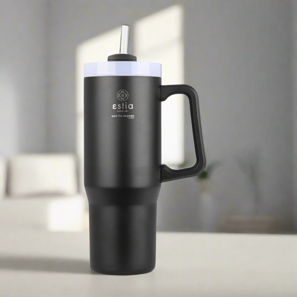 Estia Straw Tumbler XL Save The Aegean Ποτήρι Θερμός με Καλαμάκι - 900ml