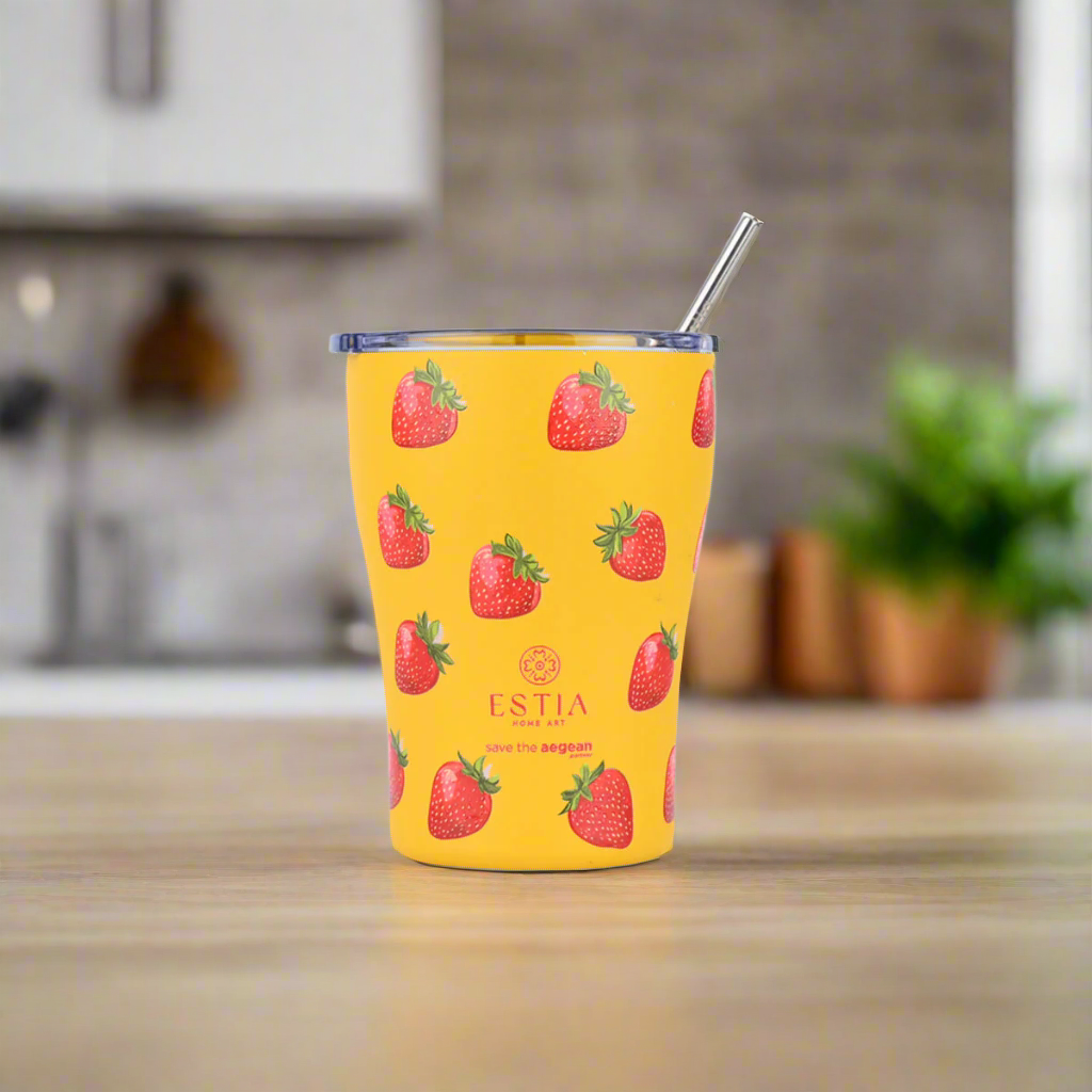 Estia Coffee Mug Save The Aegean Ποτήρι Θερμός με Καλαμάκι Series 3 - 350ml