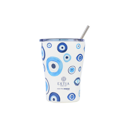 Estia Coffee Mug Save The Aegean Ποτήρι Θερμός με Καλαμάκι Series 3 - 350ml