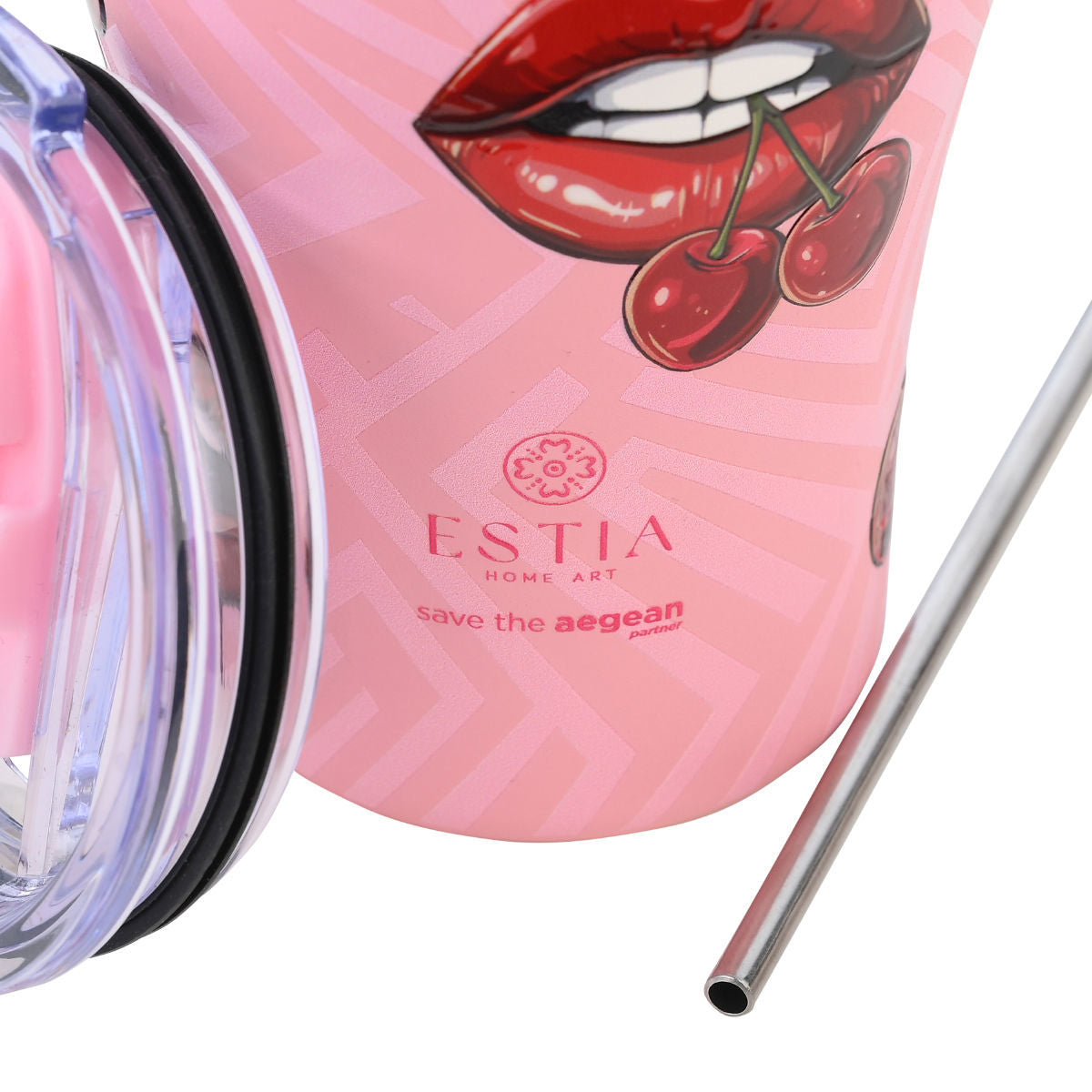 Estia Coffee Mug Save The Aegean Ποτήρι Θερμός με Καλαμάκι Series 3 - 350ml