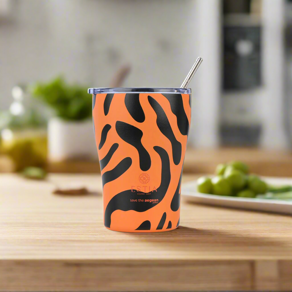 Estia Coffee Mug Save The Aegean Ποτήρι Θερμός με Καλαμάκι Series 3 - 350ml