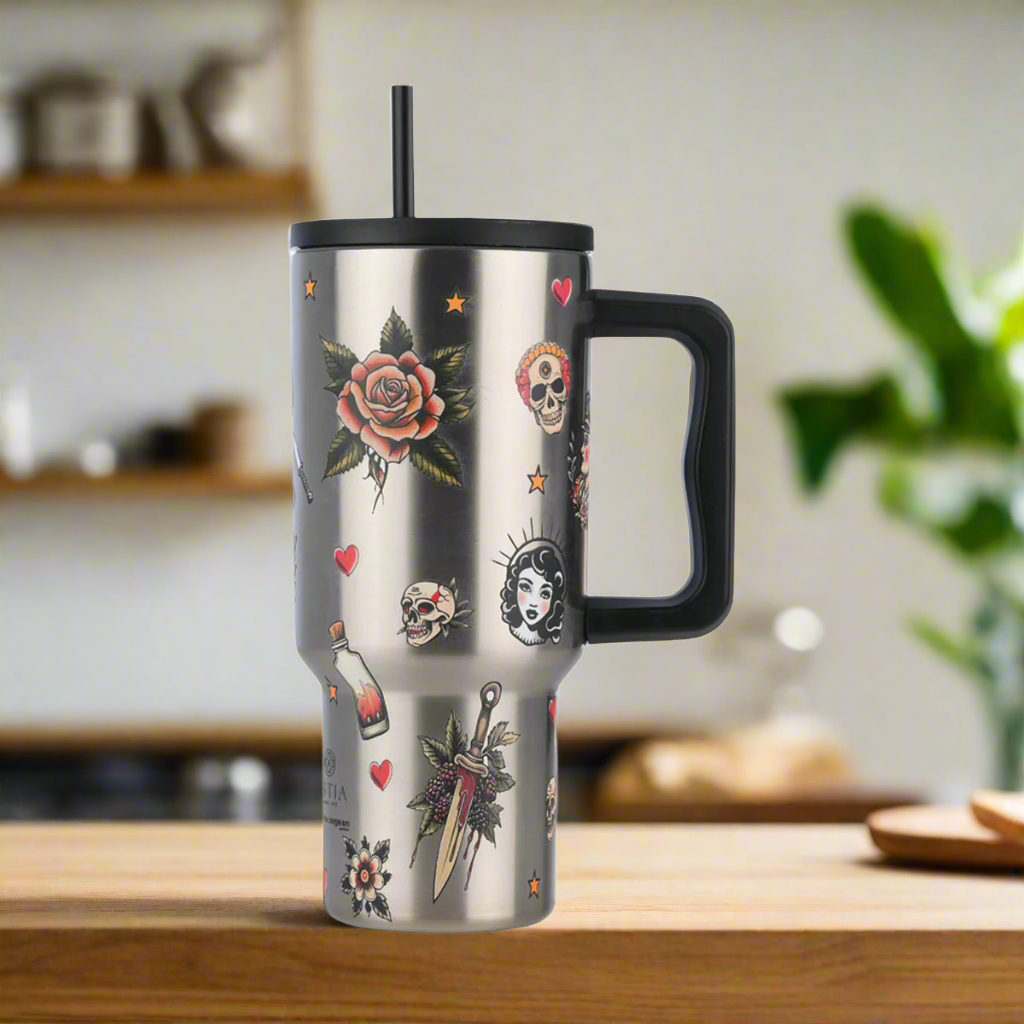 Estia Straw Tumbler XL Save The Aegean Ποτήρι Θερμός με Καλαμάκι Series 3 - 900ml