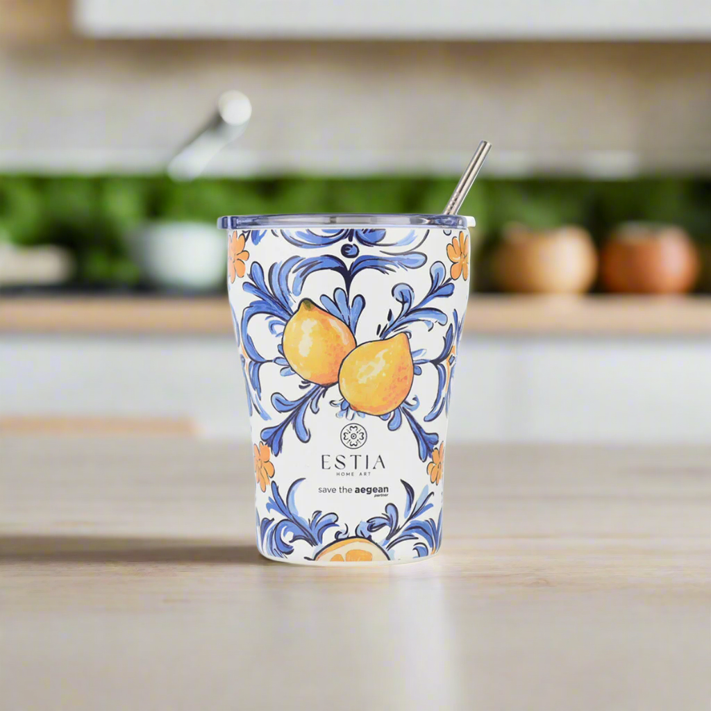 Estia Coffee Mug Save The Aegean Ποτήρι Θερμός με Καλαμάκι Series 3 - 350ml