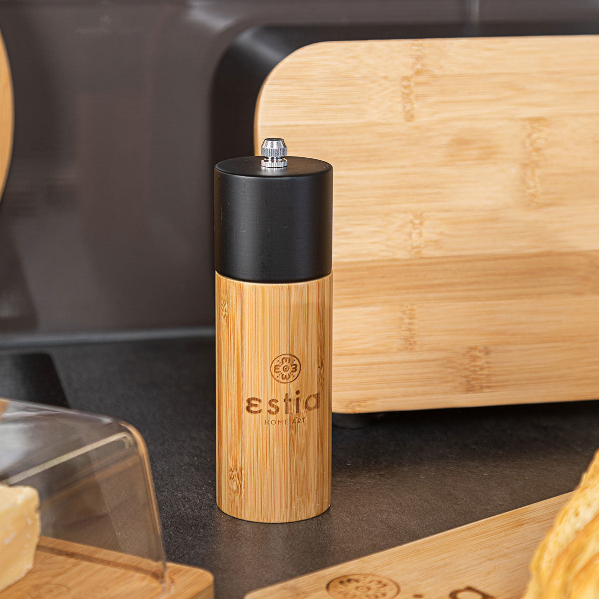 Estia Μύλος για Αλάτι & Πιπέρι Bamboo Essentials 5x16 εκ Μαύρος