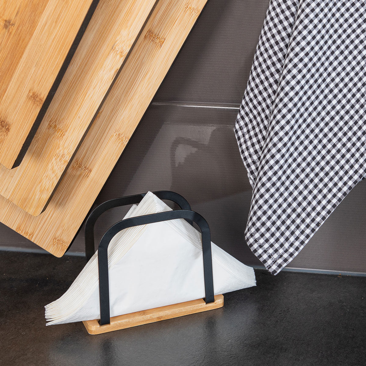Estia Χαρτοπετσετοθήκη Bamboo Essentials Όρθια Μεταλλική 15x6x12.5 εκ