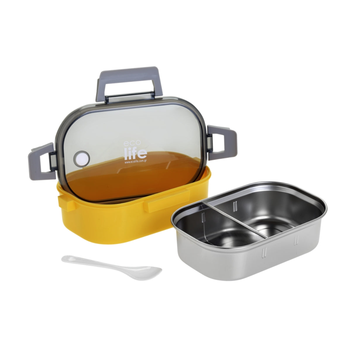 Ecolife Δοχείο Φαγητού με Χώρισμα Yellow - 900ml