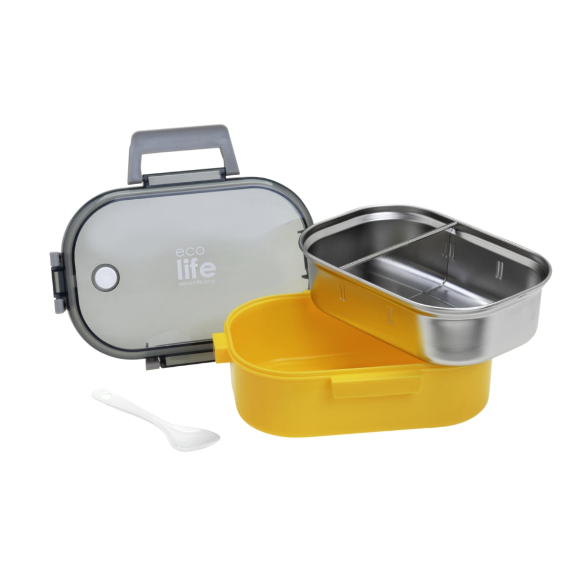 Ecolife Δοχείο Φαγητού με Χώρισμα Yellow - 900ml