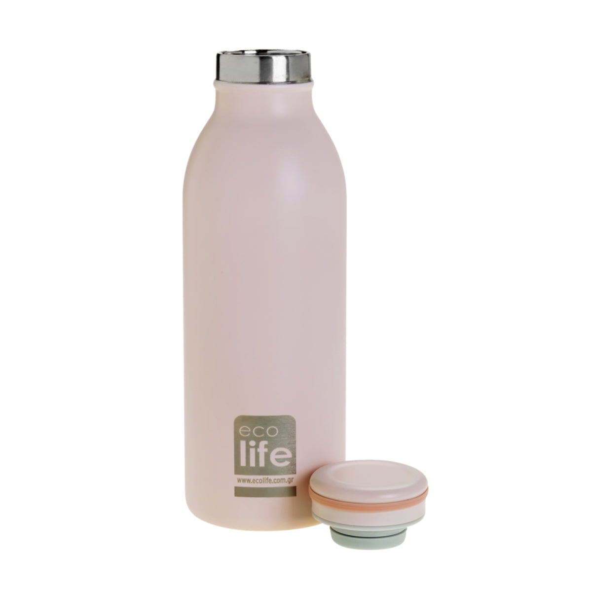 Ecolife Μπουκάλι Θερμός Παστέλ Ροζ - 450ml