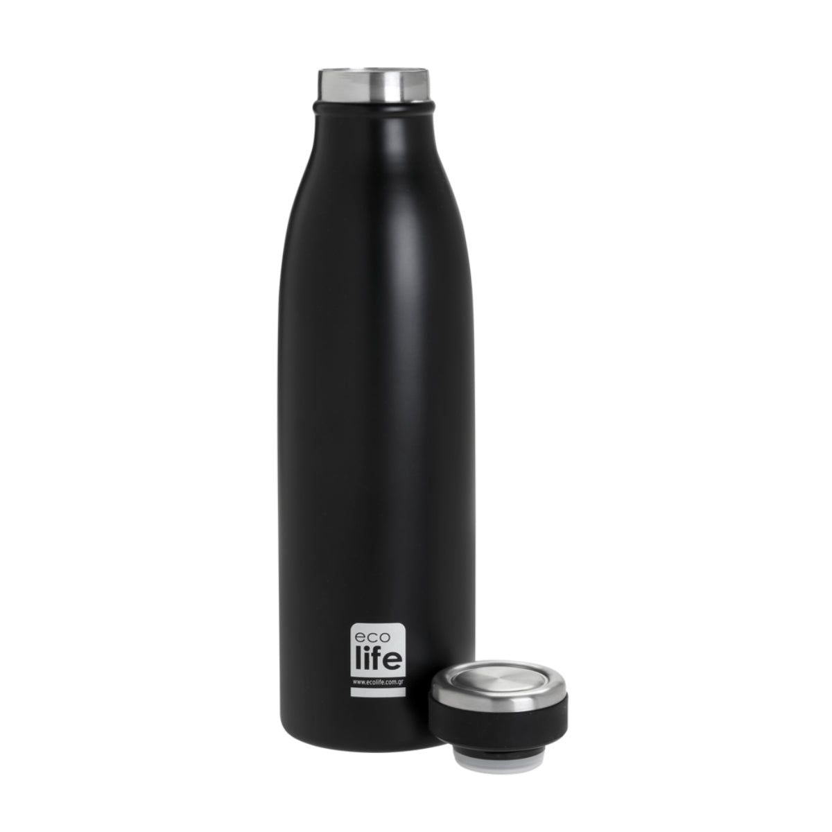 Ecolife Μπουκάλι Θερμός Slim Μαύρο - 500ml