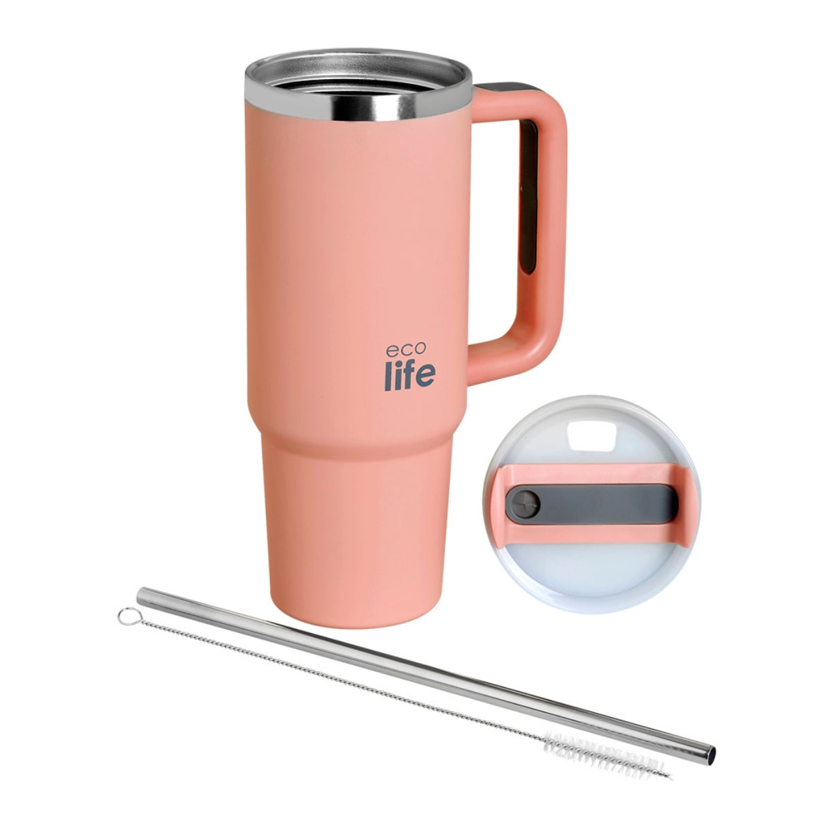 Ecolife Ποτήρι Θερμός με Λαβή και Καλαμάκι - 900ml
