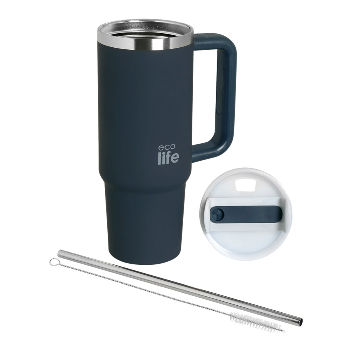 Ecolife Ποτήρι Θερμός με Λαβή και Καλαμάκι - 900ml