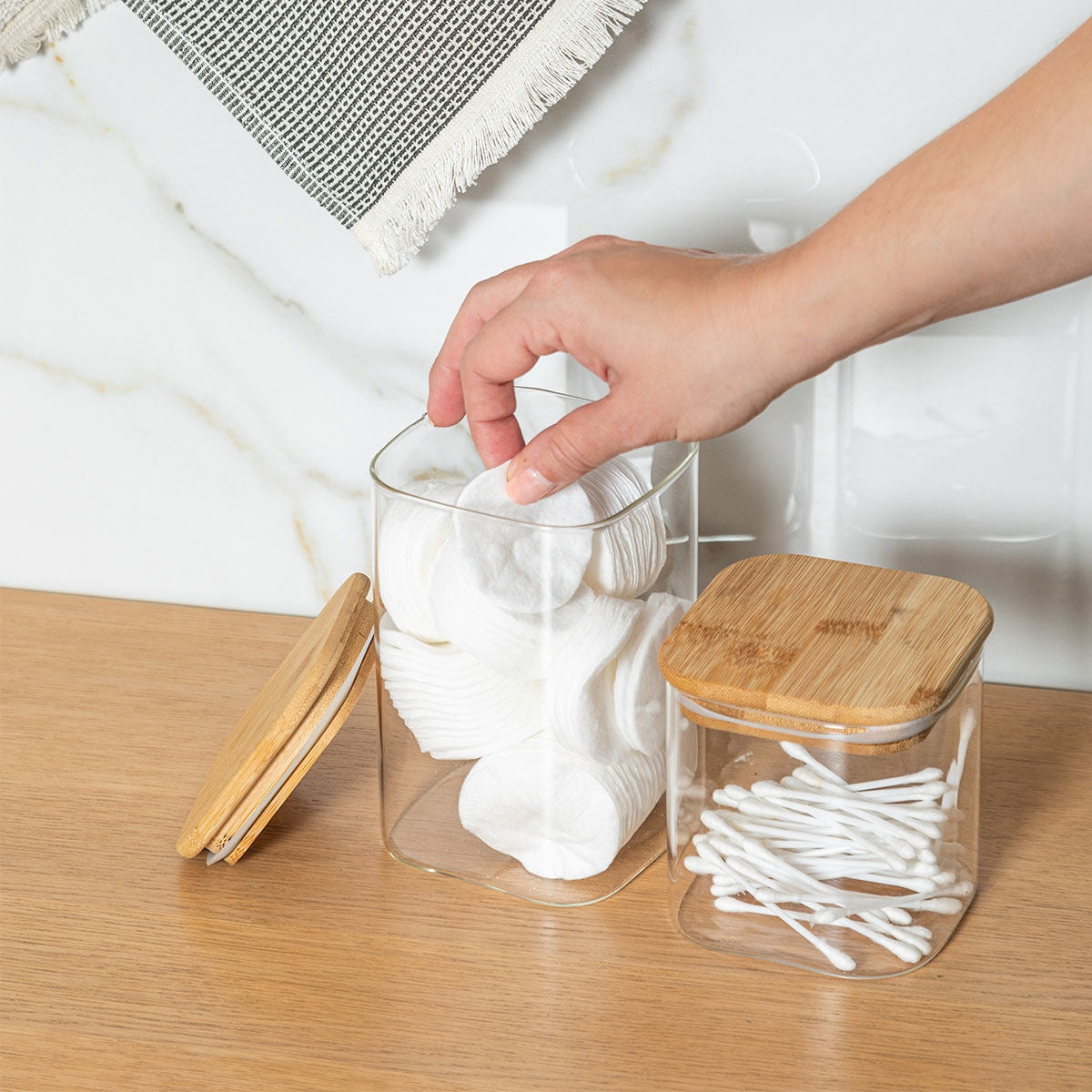 Estia Δοχείο Αποθήκευσης Bamboo Essentials 550ml Γυάλινο Με Καπάκι