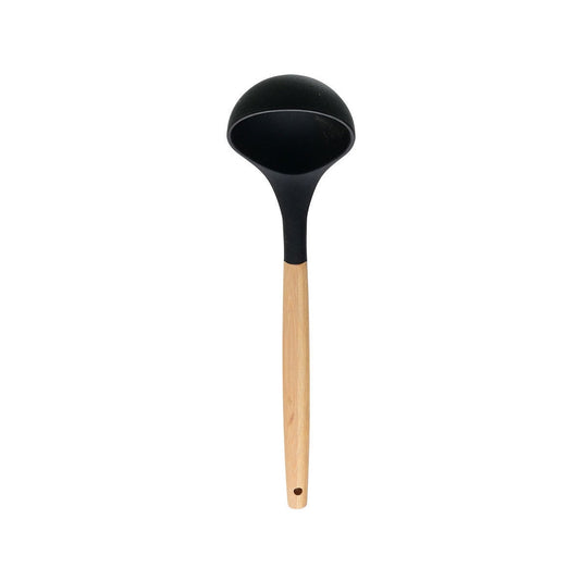 Estia Κουτάλα Βαθιά Bamboo Essentials Σιλικόνης - Μαύρη
