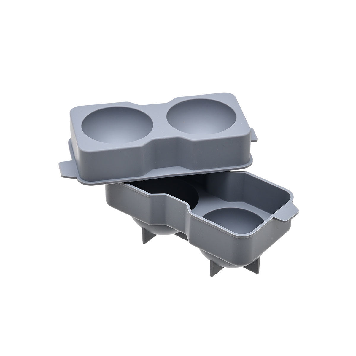 Estia Παγοθήκη Σιλικόνης 2 Θέσεων Σφαιρικό Σχήμα Γκρι