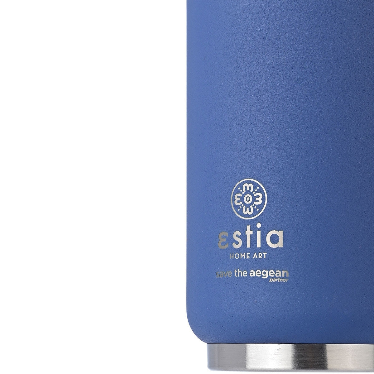 Estia Travel Cup Save The Aegean Ποτήρι Θερμός με Καλαμάκι Denim Blue - 300ml