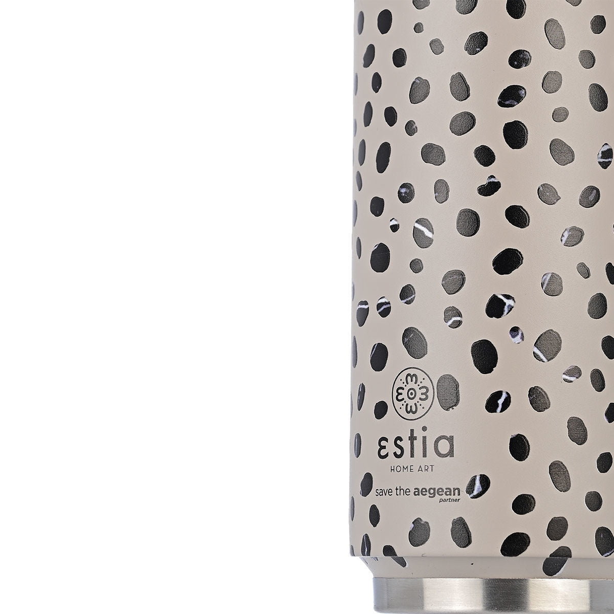 Estia Travel Cup Save The Aegean Ποτήρι Θερμός με Καλαμάκι Leopard - 500ml