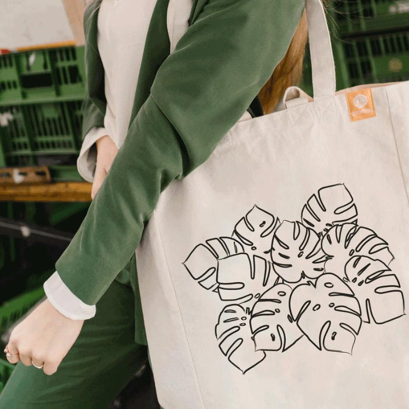 Goodbag Travel Τσάντα για Ψώνια Leaf Nature με Εσωτερική Τσέπη Large