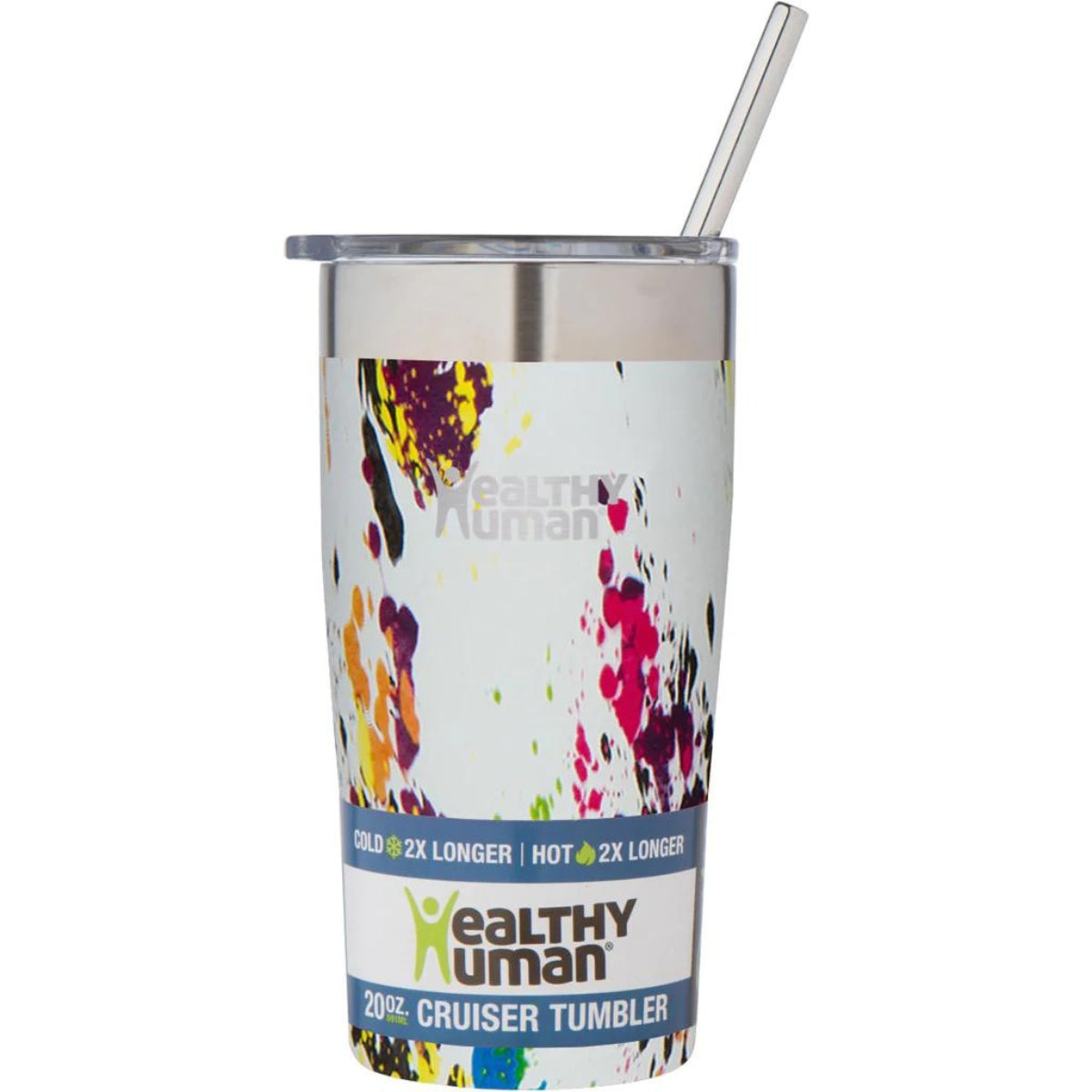 Healthy Human Ποτήρι Θερμός Cruiser Tumbler Art Deco με Καλαμάκι - 591ml