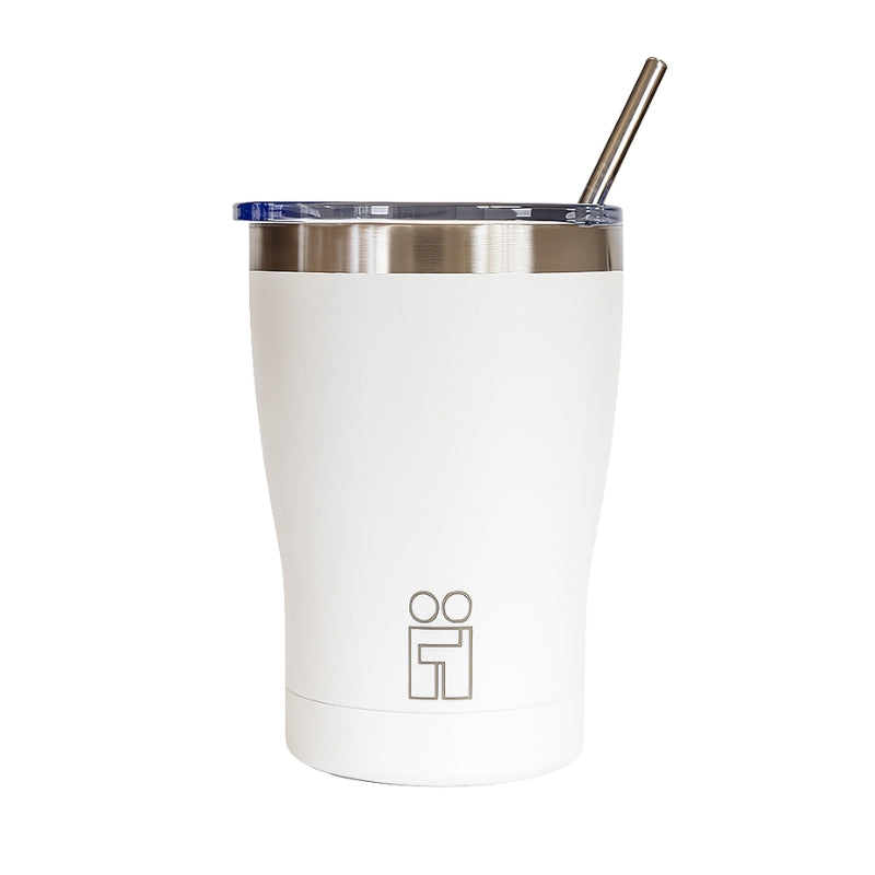 Hugs Coffee Cup Ποτήρι Θερμός με Διπλό Καλαμάκι & Βουρτσάκι - 350ml