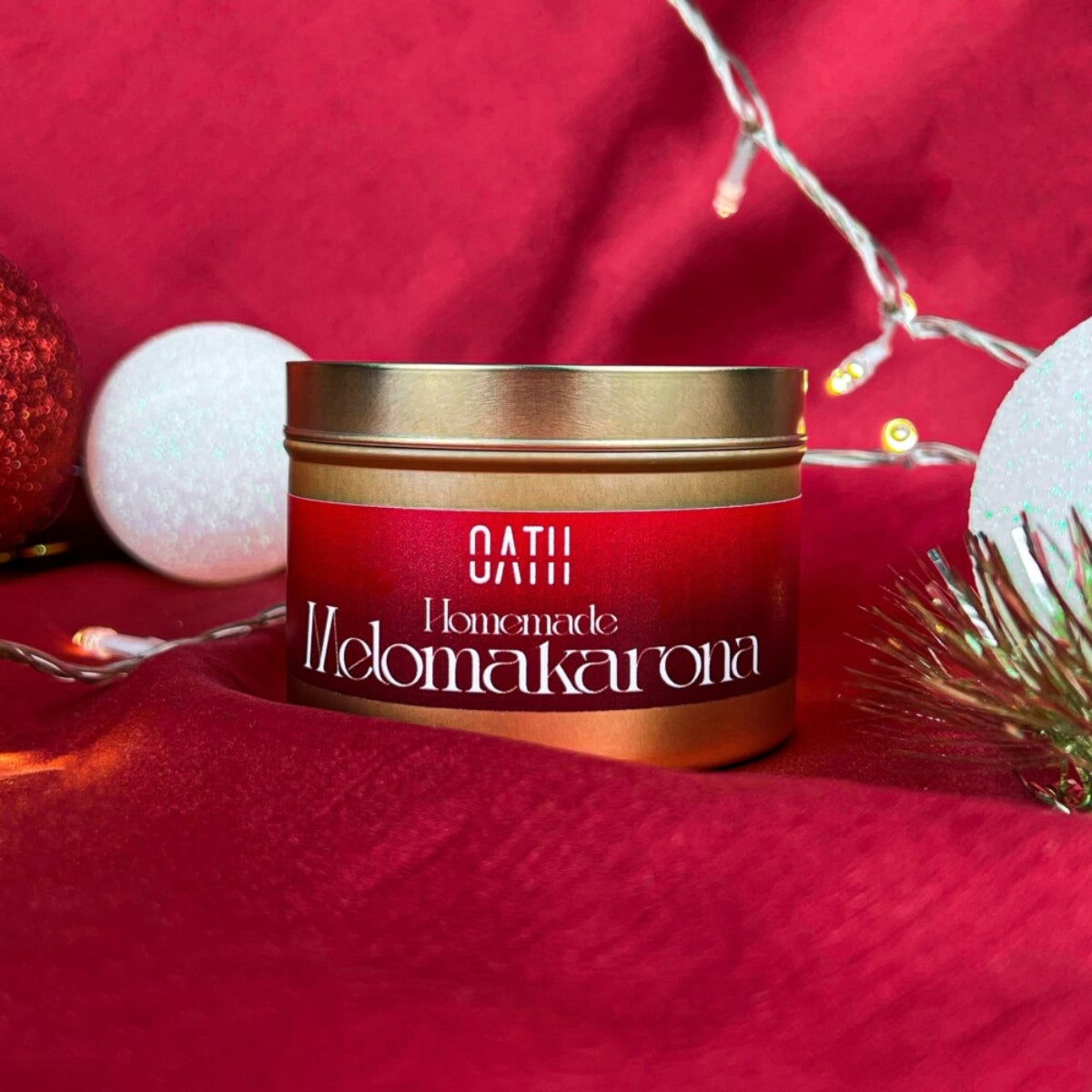 Oath Candle από Κερί Σόγιας με Άρωμα Μελομακάρονα Homemade Melomakarona