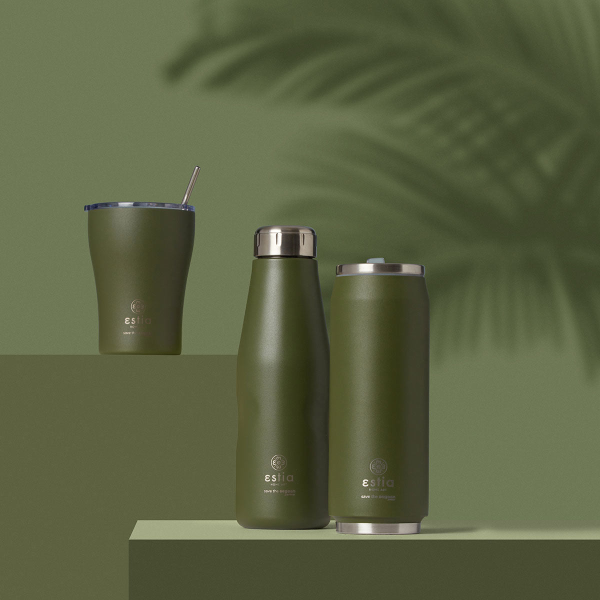 Estia Travel Cup Save The Aegean Ποτήρι Θερμός με Καλαμάκι Forest Spirit - 500ml