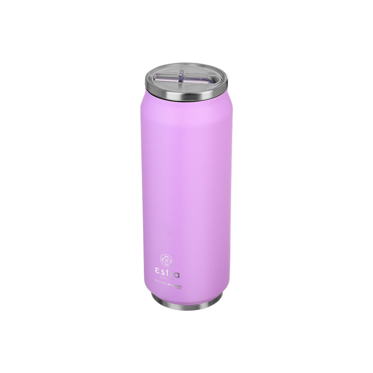 Estia Travel Cup Save The Aegean Ποτήρι Θερμός με Καλαμάκι Lavender Purple - 500ml