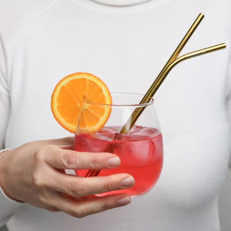 Boobam Straw Μεταλικό Επαναχρησιμοποιούμενο Καλαμάκι - 4τμχ & καθαριστικό