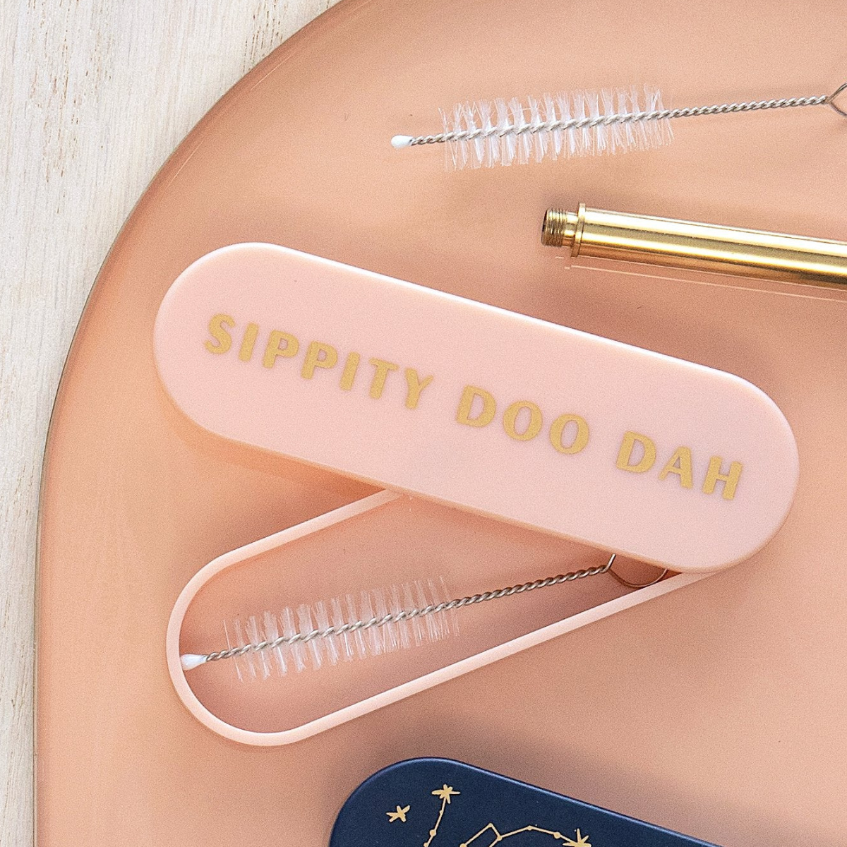 Designworks Φορητό Μεταλλικό Καλαμάκι με Θήκη Sippy Straw