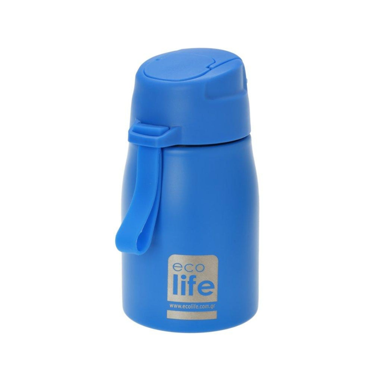 Ecolife Kids Μεταλλικό Ανοξείδωτο Παγουράκι με Εσωτερικό Καλαμάκι Μπλε - 400ml