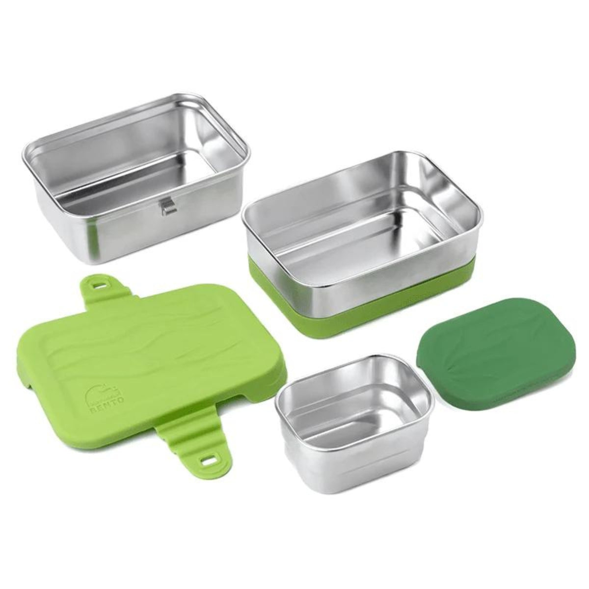 Ecolunchbox Splash Box Δοχείο Φαγητού Inox Πράσινο 3 σε 1