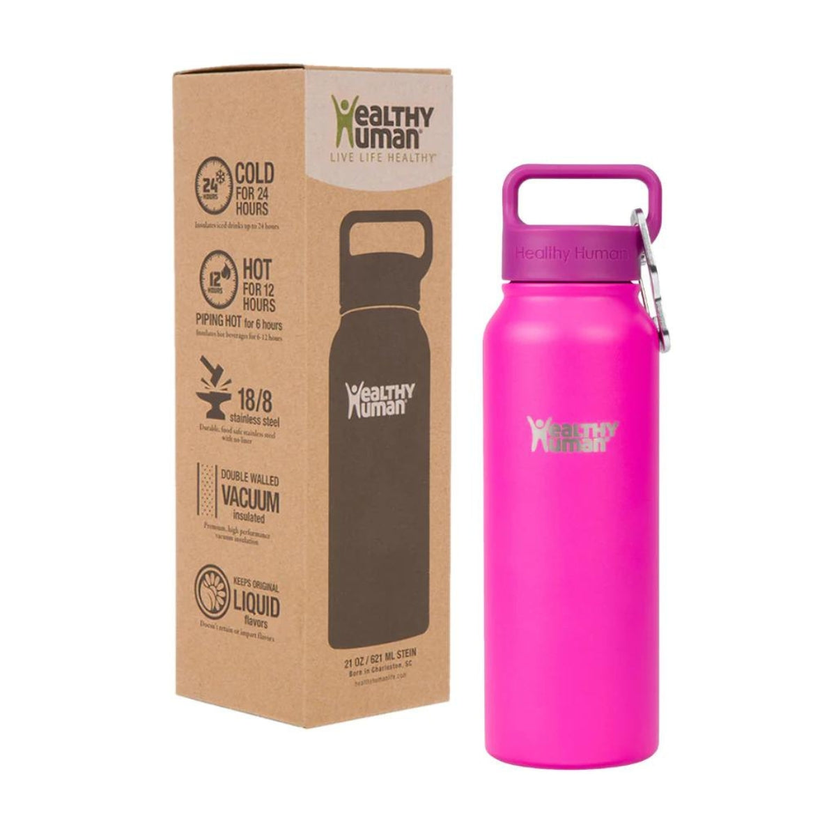 Healthy Human Μπουκάλι Θερμός Stein Bottle Poppin Pink - 621ml