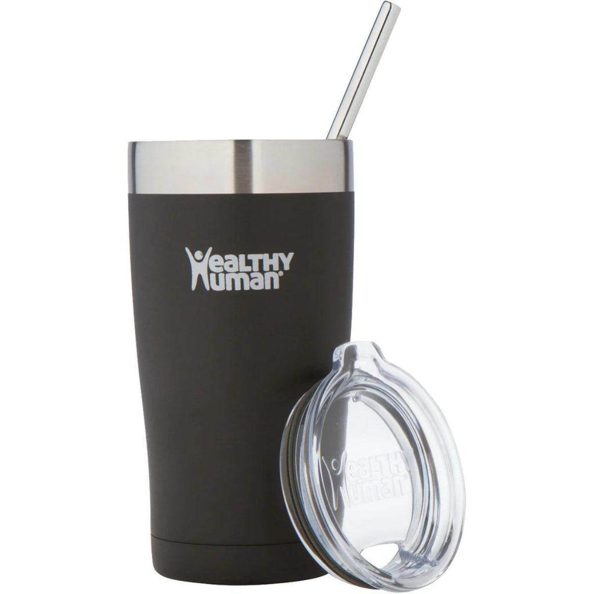 Healthy Human Ποτήρι Θερμός Cruiser Tumbler Pure Black με Καλαμάκι - 591ml