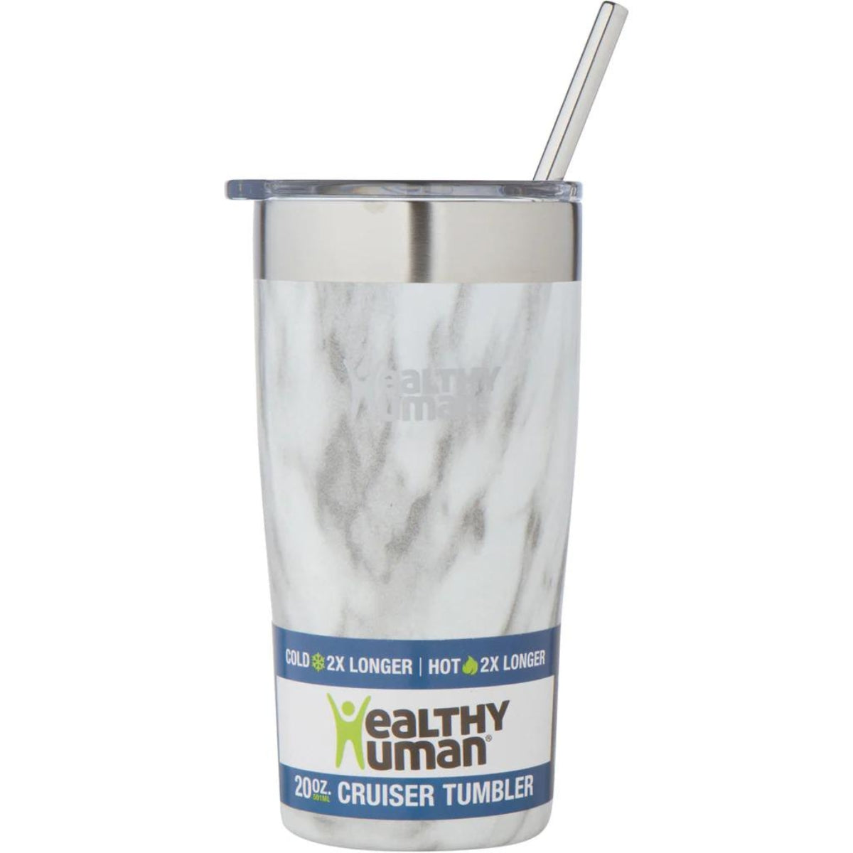 Healthy Human Ποτήρι Θερμός Cruiser Tumbler Stone White με Καλαμάκι - 591ml