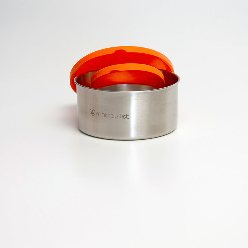 Minimal List Σετ Στρογγυλά Ανοξείδωτα Δοχεία με Καπάκι Σιλικόνης - 220ml & 700ml