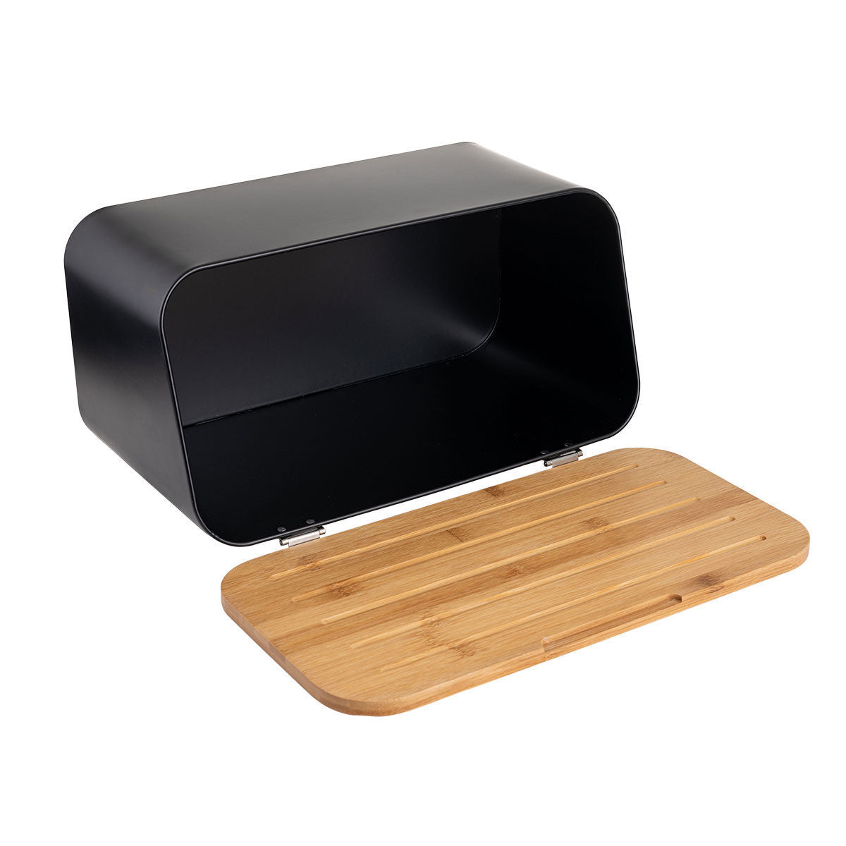 Estia Ψωμιέρα Bamboo Essentials Μεταλλική Με Καπάκι 34.5x19x17εκ Μαύρη