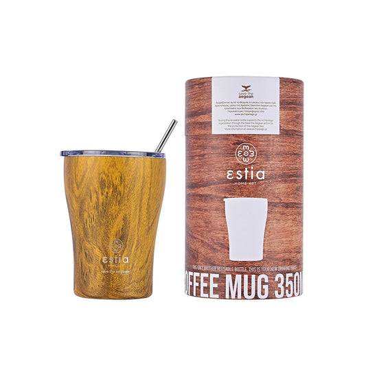 Estia Coffee Mug Save The Aegean Ποτήρι Θερμός με Καλαμάκι - 350ml