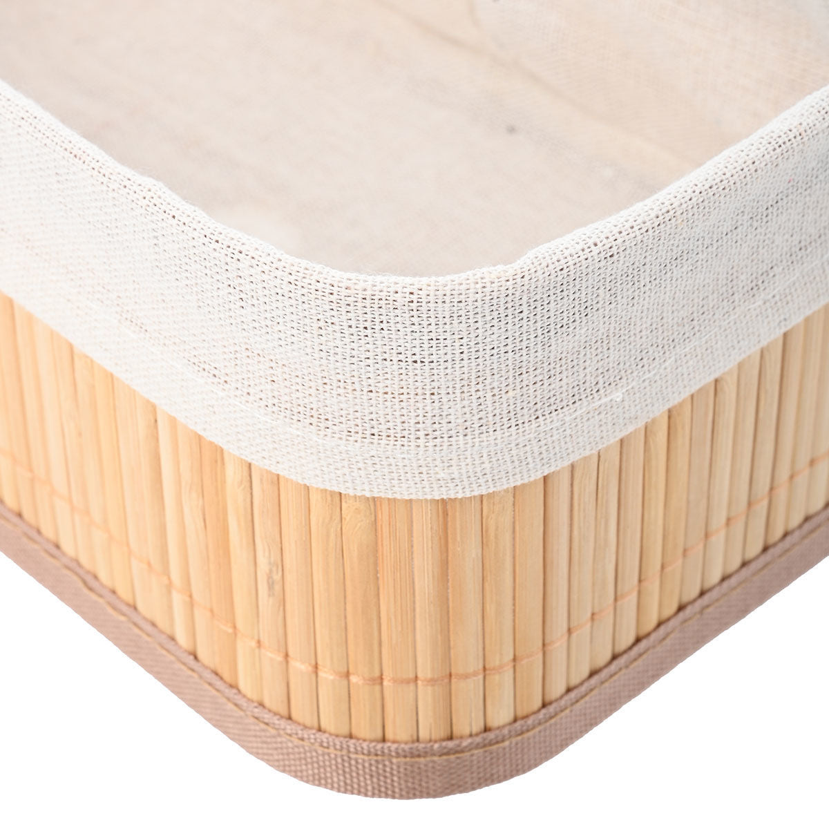 Estia Καλάθι Οργάνωσης Bamboo Essentials με Επένδυση 30x20εκ