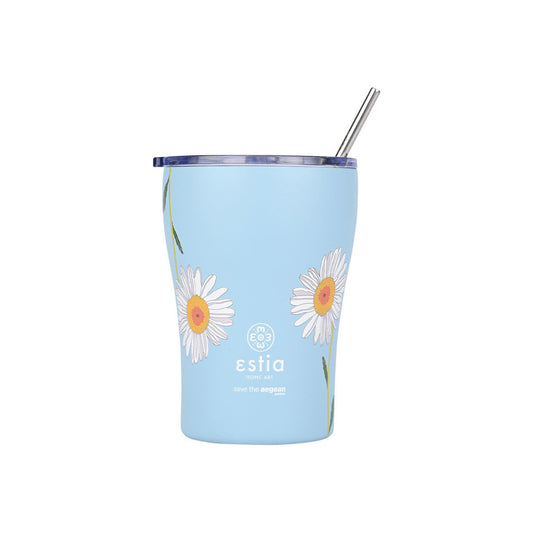 Estia Coffee Mug Save The Aegean Ποτήρι Θερμός με Καλαμάκι New Collection - 350ml
