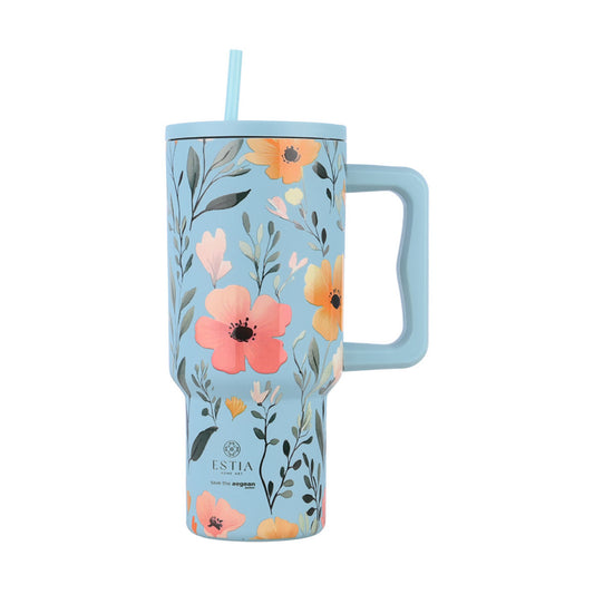 Estia Straw Tumbler XL Save The Aegean Ποτήρι Θερμός με Καλαμάκι Series 3 - 900ml